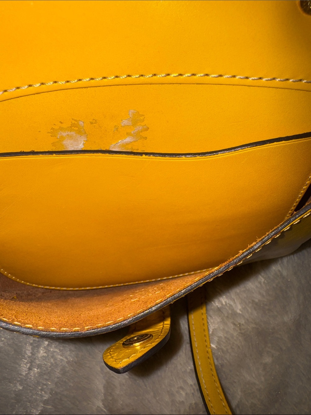 Dooney & Bourke-Yellow Leather Crossbody Shoulder Bag - Classic Women Bag - Picture 6 of 6